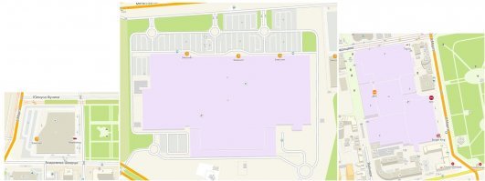 Слева направо: "Ботаника Молл", "Мега", "Гринвич".
Да, "Мега" побольше площадью, но она ОДНОЭТАЖНАЯ и геометрически правильная, там даже в абсолютной темноте сложно заблудиться.