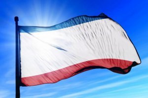 На правильном флаге Крыма полосы очень тонкие. Но учитывая что на фото день народного единства то подразумевается флаг Крыма.