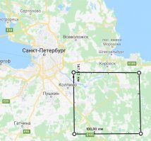 Чтобы проще было представить. Вот в этом квадратике примерная площадь.
