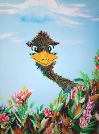 У меня младшая кошка с таким таблом в кухню из-за косяка высовывается, когда я готовлю. 

А художник - молодчина!