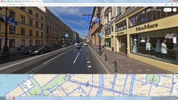 какой "мост над Грибоедова"? ... там на Невском нет левых поворотов ( это я как водитель говорю ) - и плюс слева Казанский собор был бы ... 
вот вам скрин с яндекс карт ...