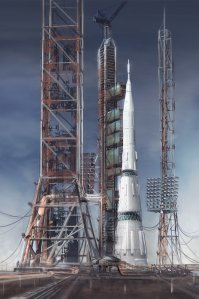 Так это сверхтяжелый советский Н-1. Жаль испытания прошли неудачно.