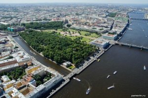 Для того, чтобы описывать город, надо в нем побывать, все ты правильно написал в Нью-Йорке четыре квартала занимает СентралПарк..... Ну и пожалуй и все в сити и спальниках деревьев нет от слова вообще, чахлые загазованые уродия не в счет А теперь обрати внимание на панораму СПб. Видишь зеленые пятна, это деревья, такого не увидишь в Американских мегаполисах