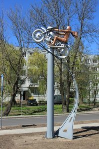 Памятник байкеру в Советске, Калининградская обл., Россия