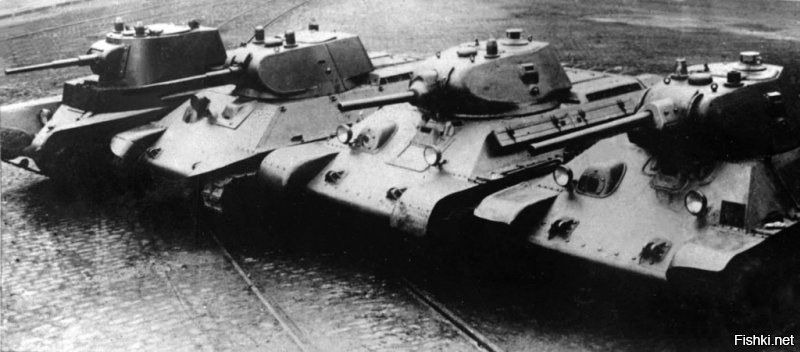 На 7 фото надпись не верная. 
Это не "довоенные образцы танков Т-34". Т-34 там только крайний справа, действительно довоенного выпуска. И если А-32 ещё можно с натяжкой посчитать прототипом Т-34, то остальные вряд ли.

Итак, правильно:
БТ-7, А-20, А-32, Т-34