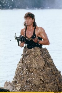 Демонстрация стрельбы из шестиствольного пулемета 