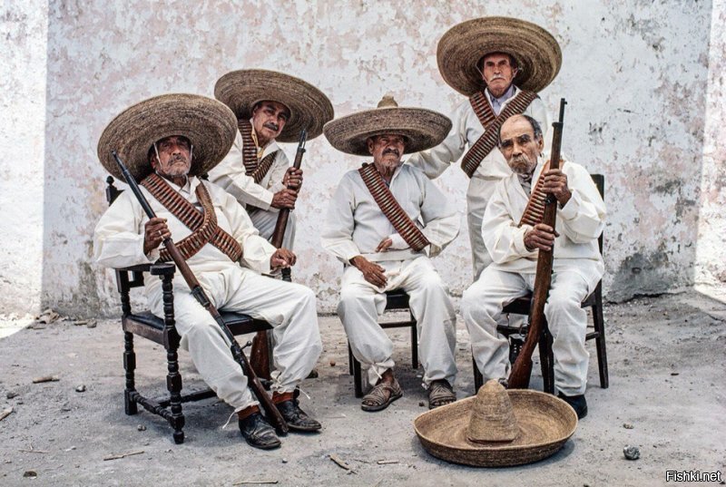 Ветераны мексиканской революции 1911-1917 гг. Мексиканские Соединённые Штаты, 1977 год.