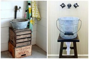 Фото слева - вот реально у меня в сарае (когда-то давно, когда еще был сарай) так было - скотине корма замешивал