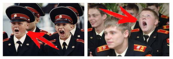 Заметил, что на фото "Кадеты, конец 1990-х", уж больно сильно один из курсантов напоминает Перепечко из сериала "Кадетство". Совпадение? :)