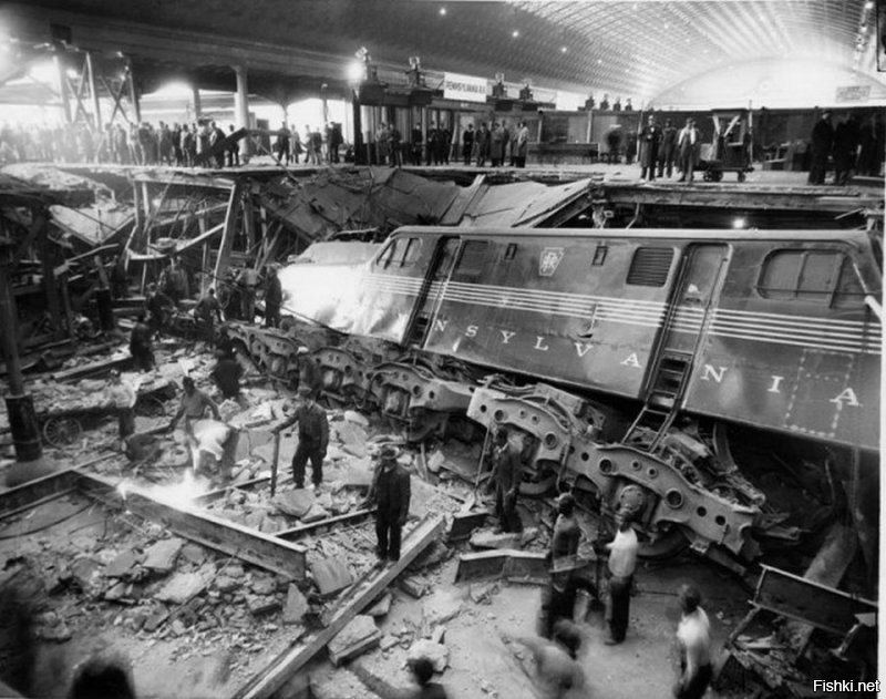Крушение поезда потерявшего управление. Вашингтон. США 1953г.