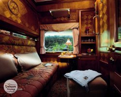 Если сравнивать с современными поездами класса люкс, то примерно на уровне.