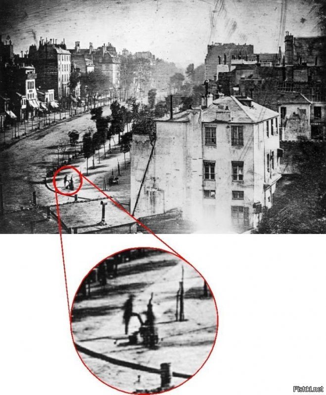 Первое в истории фото человека. 1838г