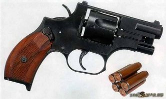 Один из самых интересных отечественных револьверов ОЦ-38 "Ворчун"
ТТХ револьвера ОЦ-38 "Ворчун" 
 Количество выстрелов 	 5 в барабане, Патрон СП-4
 Диаметр ствола 	 7,62х41,5 мм
 Боевая скорострельность 	 нет данных
 Прицельная дальность 	 25 метров
 Максимальна дальность стрельбы 	 50 метров
 Начальная скорость вылета 	 270 м/с
 Мощность 	 338 Джоулей
 Автоматика 	 барабан взводный 
 Вес 	 0,88 кг пустой с лазерным целеуказателем 0,120 кг 5 патронов
 Размеры 	 191х40х140 мм