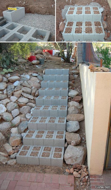 Нестандартное применение бетонных блоков