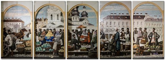 Самое крутое из новоделов, это мозаика на "Спасской".  Сама станция дерьмо, а мозаика... На фото этого не передать, чтобы почувствовать этот ужас, надо увидеть её в живую. Реально, эти лица пугают.
