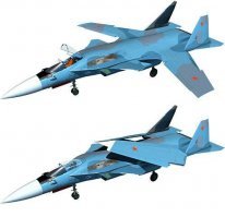 В советское время был проект палубного истребителя, не реализованный. На его основе создан Су-47 (на фото), как демонстратор, для отработки композитных материалов и еще чего-нибудь :)