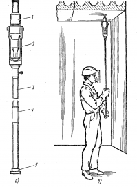 Мы 30 лет назад на стройке перекрытия пробивали "колонкой", хорошая была "игрушка" :) ща погуглил называется Пиротехническая ударная колонка УК-6

На видео смотреть с 7:20
