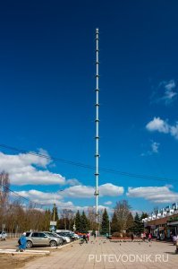 Обнинская метеовышка, высота 310 метров. Амплитуда раскачивания на верхней площадке до 3 метров. Вот это карусель))