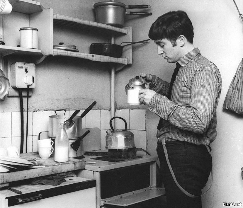 Джон на кухне Пола. Лондон 1963 г.