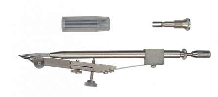 Балеринка - это вот это. Для машиностроительных вузов. Отверстия хорошо рисовать. Выставляешь винтом диаметр и вперед. 
Я обходился без этого. Хватило отверстий в командирской линейке.