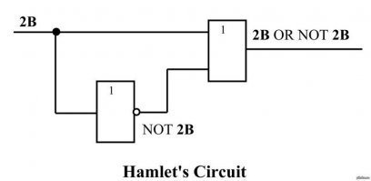 На выходе это цепи всегда будет логическая единица. Получается, вопрос Гамлета лишён всякого смысла.