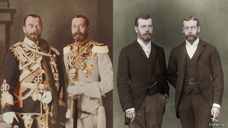 Невероятно, но факт! Английский король Георг 5 был практически неотличим от нашего "Николашки кровавого". Мало того, что на лицо, так еще у них были одинаковые татуировки (драконы).