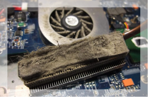 Прежде чем монстрить конструкцию, над ноутбуком, его стоит просто почистить. Часто внутри можно увидеть что-то подобное.