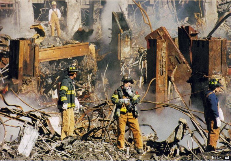 Металлические колонны башен-близнецов, срезанные направленным взрывом.

Статья "9/11 - Контролируемый снос ВТЦ: Мотивация и обман" - амер. движение  Правда 11 сентября .