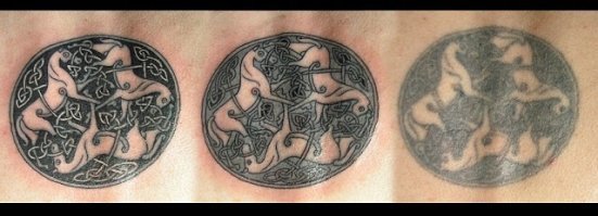 А лет через 10 будет тихий ужас.
Я понимаю и принимаю тату если они срывают шрамы или недостатки кожи и тела, остальное - порча своего тела.