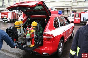 Авария дня. Полицейский внедорожник столкнулся с мотоциклом в Балашихе