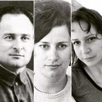 Плавный переход от дедушки к маме и ко мне. Жаль, что я в ходе "эволюции" потеряла ямку на подбородке. Но глаза и линия роста волос похожи.