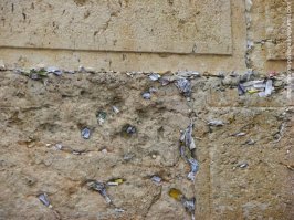 Если кто не в курсе, во все щели этой стены жЫды пихают записки с желаниями. Представляете, сколько их там напихано, что аж камни выдавливает?!