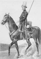 Если не знать историю,то много с чего можно удивиться.К примеру-вы знаете,что существовало Башкирское казачье войско,состоявшее из башкир,мещеряков,тептярей и т.д.?
Казак башкирских кантонов. 1829 1838 гг: