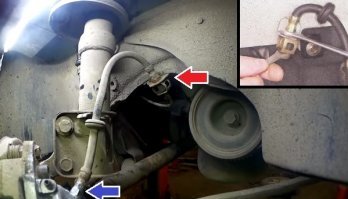 Опровергну.Чуть не помню уже, лет 17 назад было.
Автомобиль был Ваз 21099 .Не что не капало,все работало.Проехал пол дня и в один прекрасный момент лопается правый передний тормозной шланг (Чуть в опу не влетел) .
Оказывается  (Потом в яме у мастера увидели)чуть согнулось кольцо куда втыкается шланг с резин-шайбой,и при повороте колеса он терсы об наружную часть .В итоге протерся + резко затормозил(под давлением его и разорвало)

зы

Типа такого между стрелками