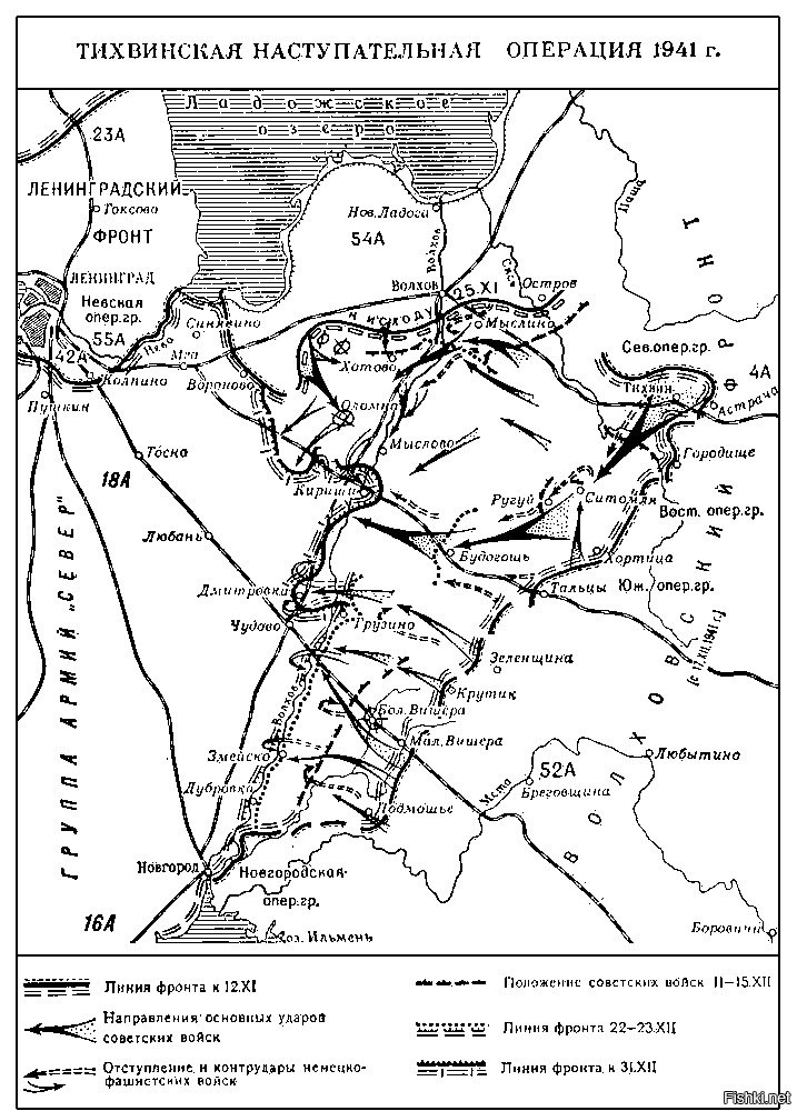 Волховский фронт в 1941 1942 гг карта