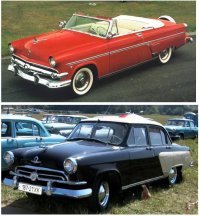 Что-то этот Ford Crestline Sunliner и ГАЗ-21 первых годов выпуска очень похожи...