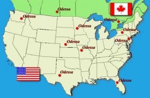 Охренеть , 8 ! Одесс в штатах имеется ... и еще две в Канаде .