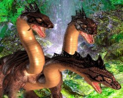 ... туловище... лапы... хвост...
Где ещё ДВЕ головы?!.