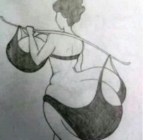 Той, что слева, грозят серьёзные проблемы со спиной. Надо срочно корректировать фигуру.