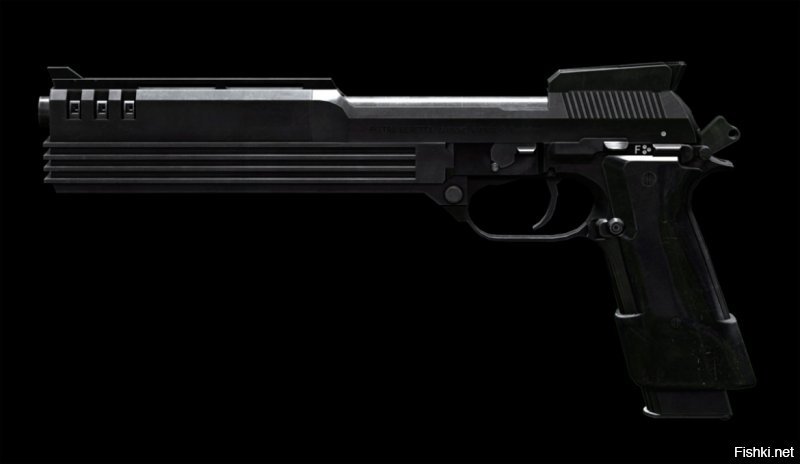 пистолет Робокопа, специально модифицированная Беретта 93R, 20 патронов, шмаляет по три выстрела, по американским законам пистолет-пулемет.