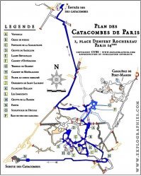 Катакомбы Парижа   сеть подземных туннелей длиной 1,5 км на месте древних римских каменоломен под Парижем. В период с конца XVIII до середины XIX века сюда были свезены останки около шести миллионов человек. Общая площадь подземного кладбища   11 000 м2. В наши дни катакомбы являются частью музея Карнавале и открыты для посещения.