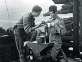 В 1968 году в кинотеатре  Ленинград  состоялась премьера фильма  Хроника пикирующего бомбардировщика . Сюжетом послужила история о молодых летчиках, отдавших свои жизни в героической битве с врагом в июле 1944 года.

Одну из главных ролей (летчика Соболевского) сыграл Олег Даль. В перерывах между вылетами его герой изобрел ликер  шасси . Напиток состоял из двух компонентов: малинового сиропа из  Военторга  и слитой жидкости из гидросистемы самолета (с высоким содержанием этилового спирта). Позже за  изобретение  герой отправился на гауптвахту.
После выхода этого фильма название прижилось в народе: так в шутку стали назвать любую сомнительную спиртосодержащую жидкость.