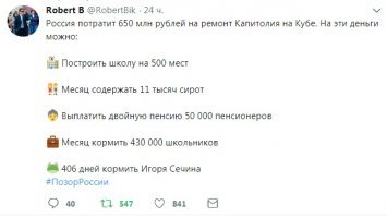 Россия готова потратить на Гавану сотни миллионов рублей
