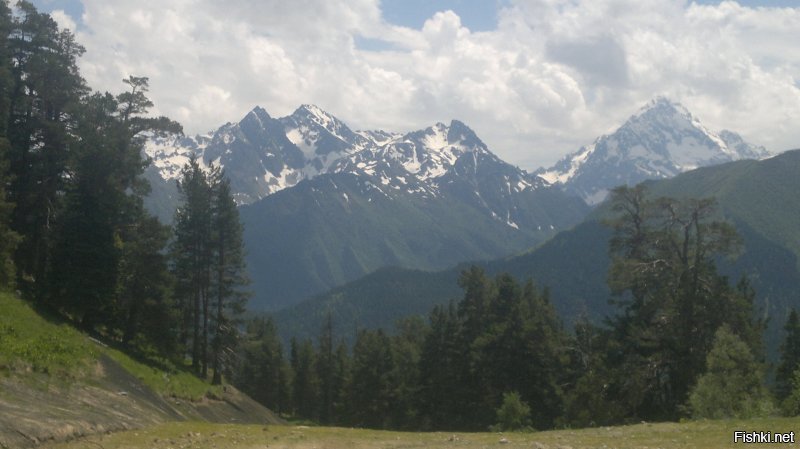 Кавказские горы , Архыз ,Лунная поляна , высота 2200 метров , красота,и пиво не надо