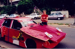 Помнится в универе когда учился - так у нас целый парад таких организовали. Это моя - пенопласт, картон цветная бумага и подруга.