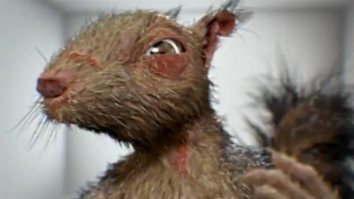 "Не надо, он сейчас упадет!" Неадекватный мужчина пытается удержать спящий бетонный столб