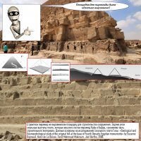 Ломанную так вроде строили так как она под весом проседать начала.

А фундамент у пирамид интересен, да.