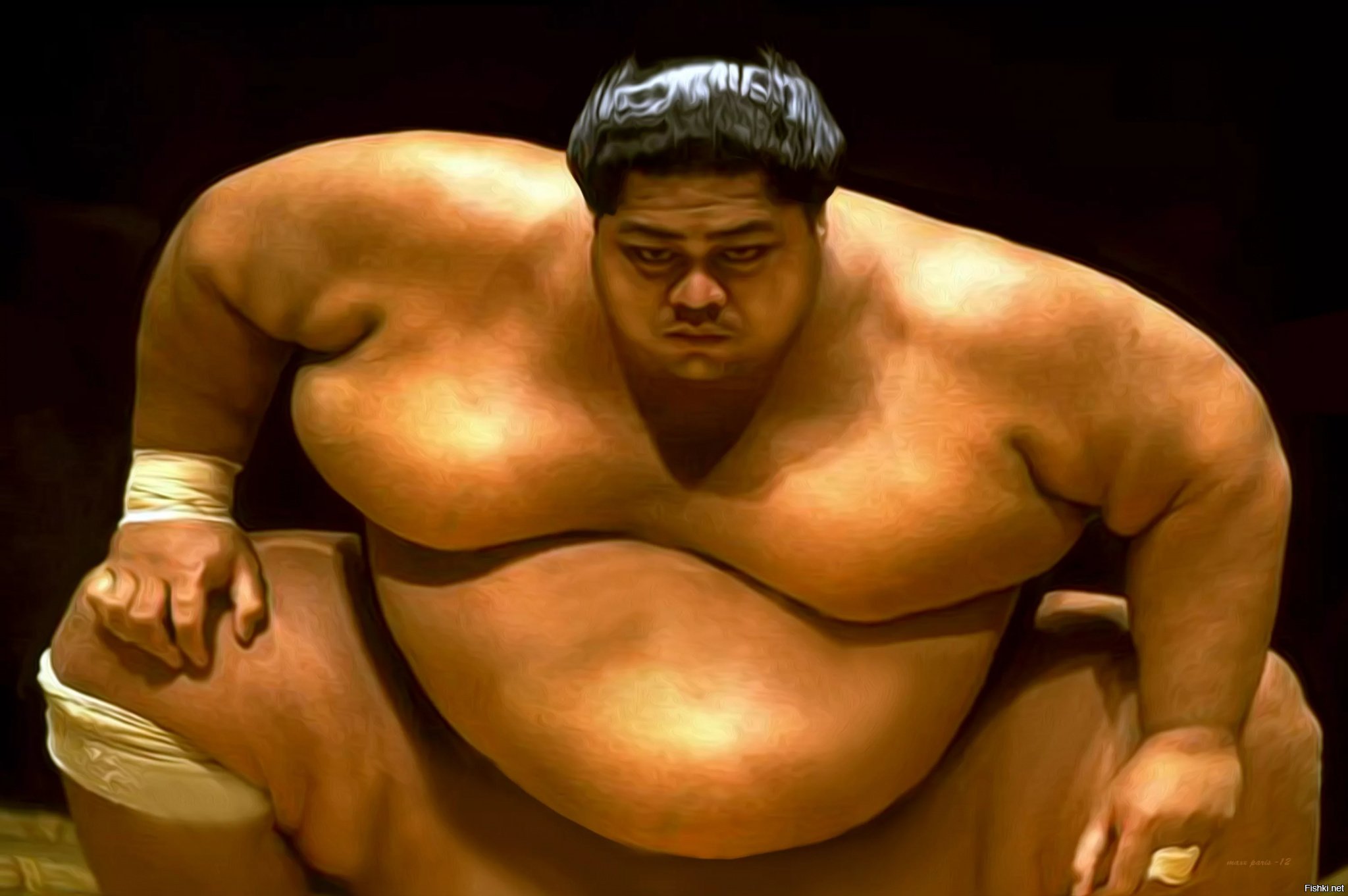 Был неуклюж толстый. Японские борцы сумо.