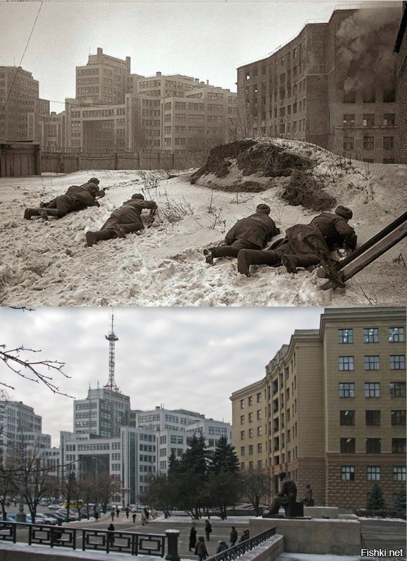 Цветные фотографии оккупированного немецко-фашистскими захватчиками Харькова