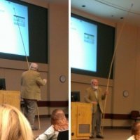 Препод продуман, длинный дрын можно использовать если кто то борогозит!))))